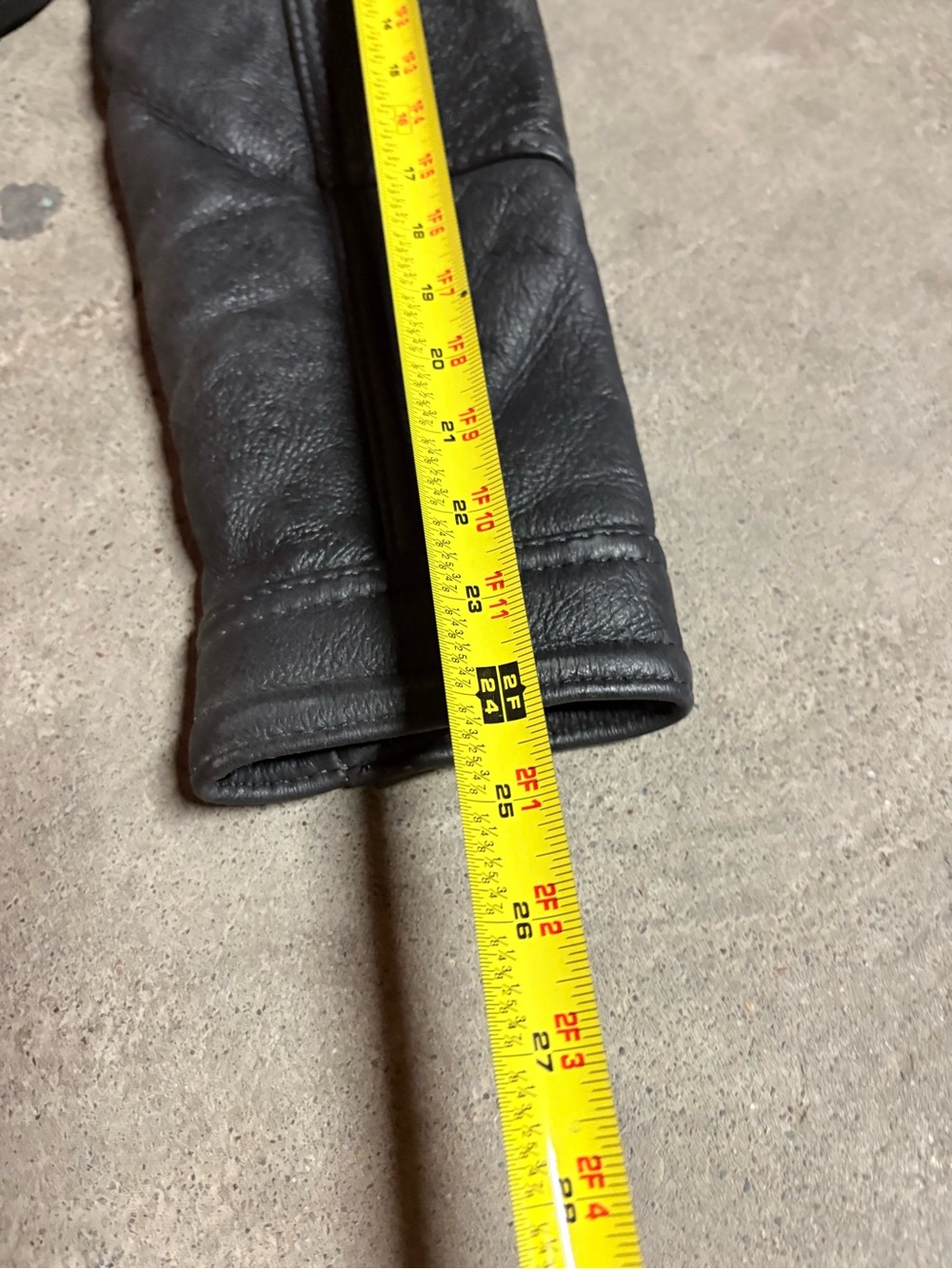 Exclusive sheep men’s black leather shearling - lined zip bomber jacket size 44 - Picture 12 of 13